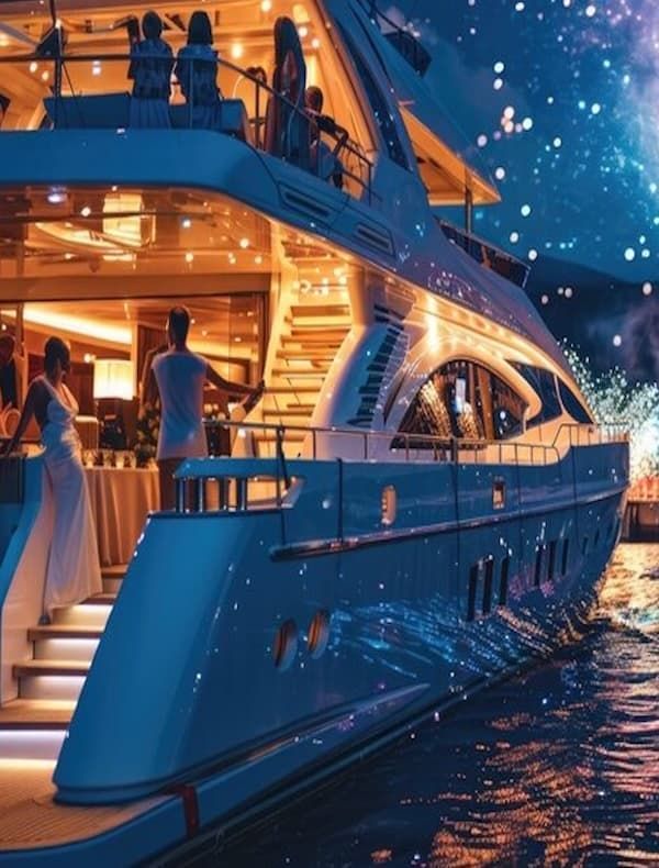 Yacht event, luxury yacht party